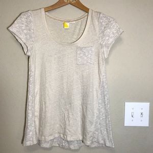 Paper Locket Shortsleeve Textured Pocket Blouse